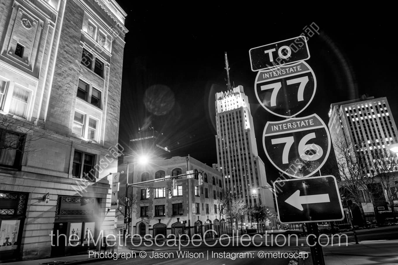 Akron Ohio Picture at Night