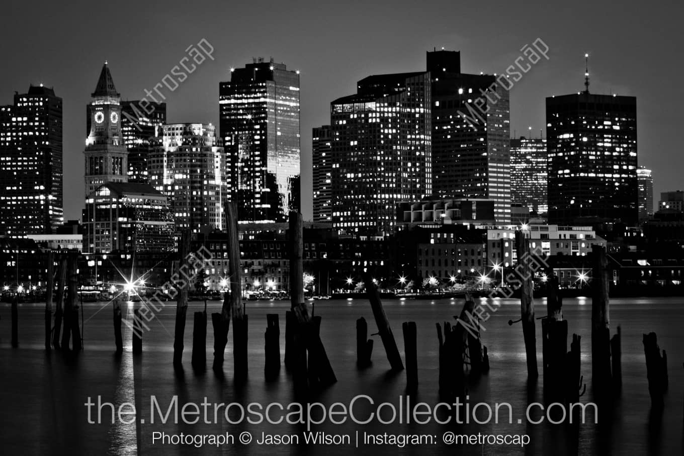 Boston Massachusetts Picture at Night