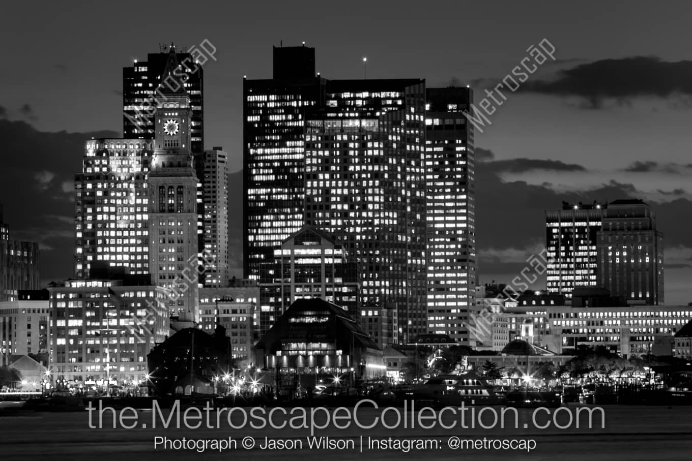 Boston Massachusetts Picture at Night