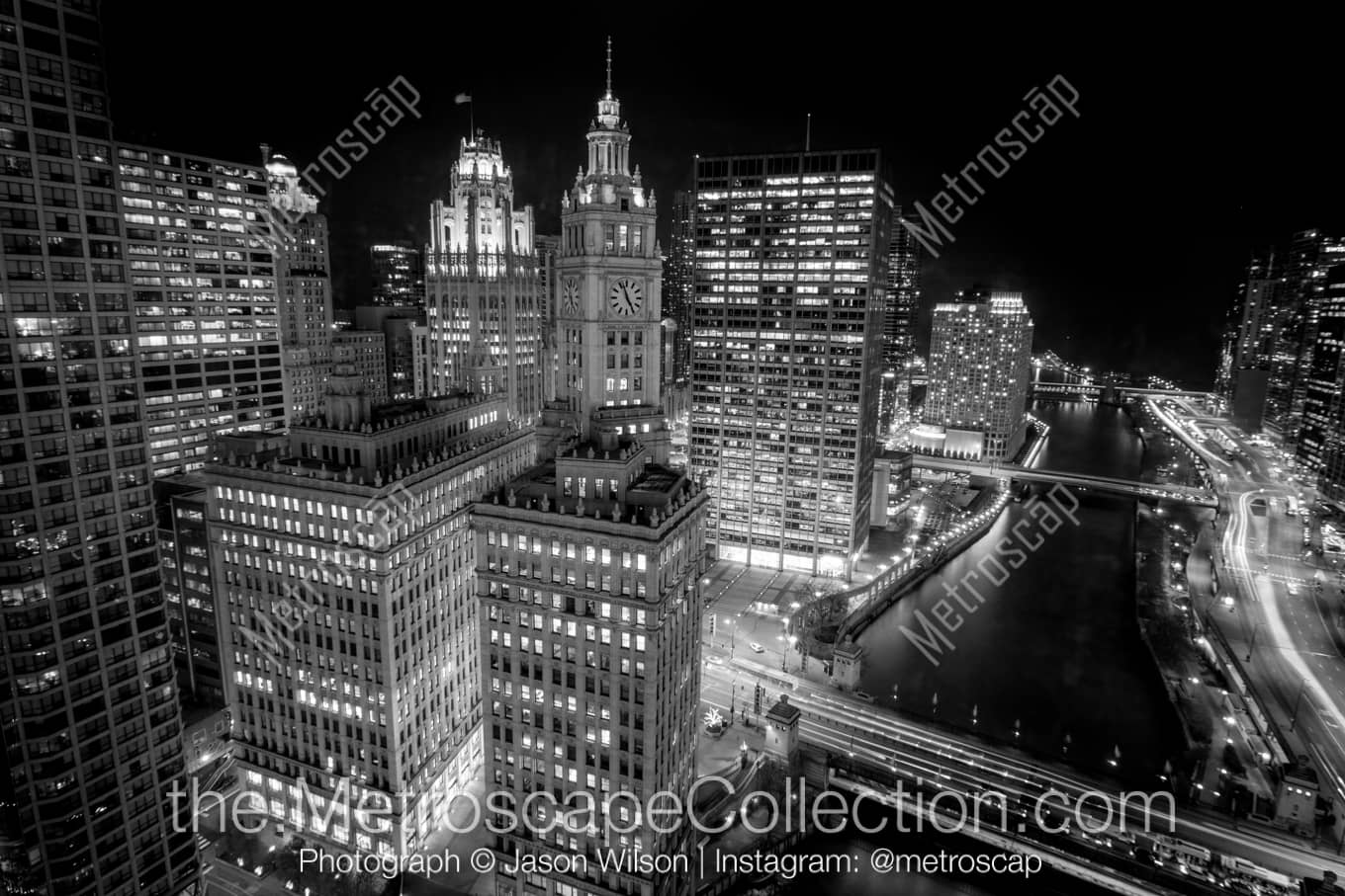 Chicago Illinois Picture at Night