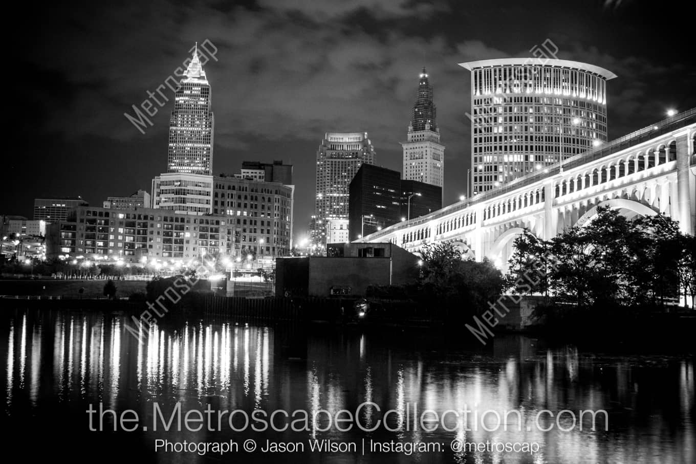 Cleveland Ohio Picture at Night