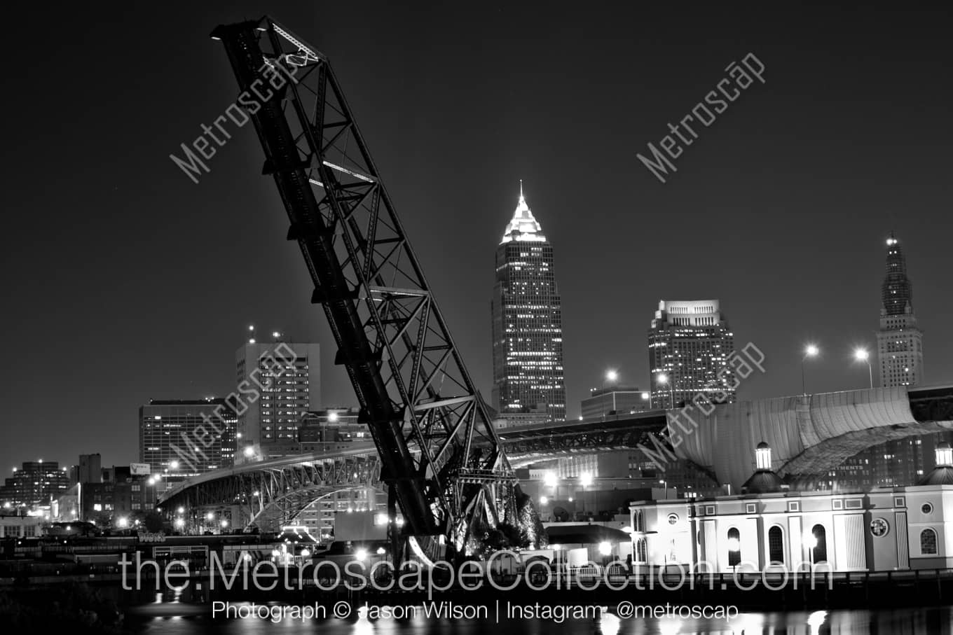 Cleveland Ohio Picture at Night