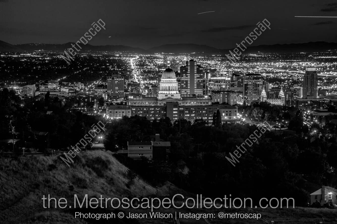 Salt Lake City Utah Picture at Night