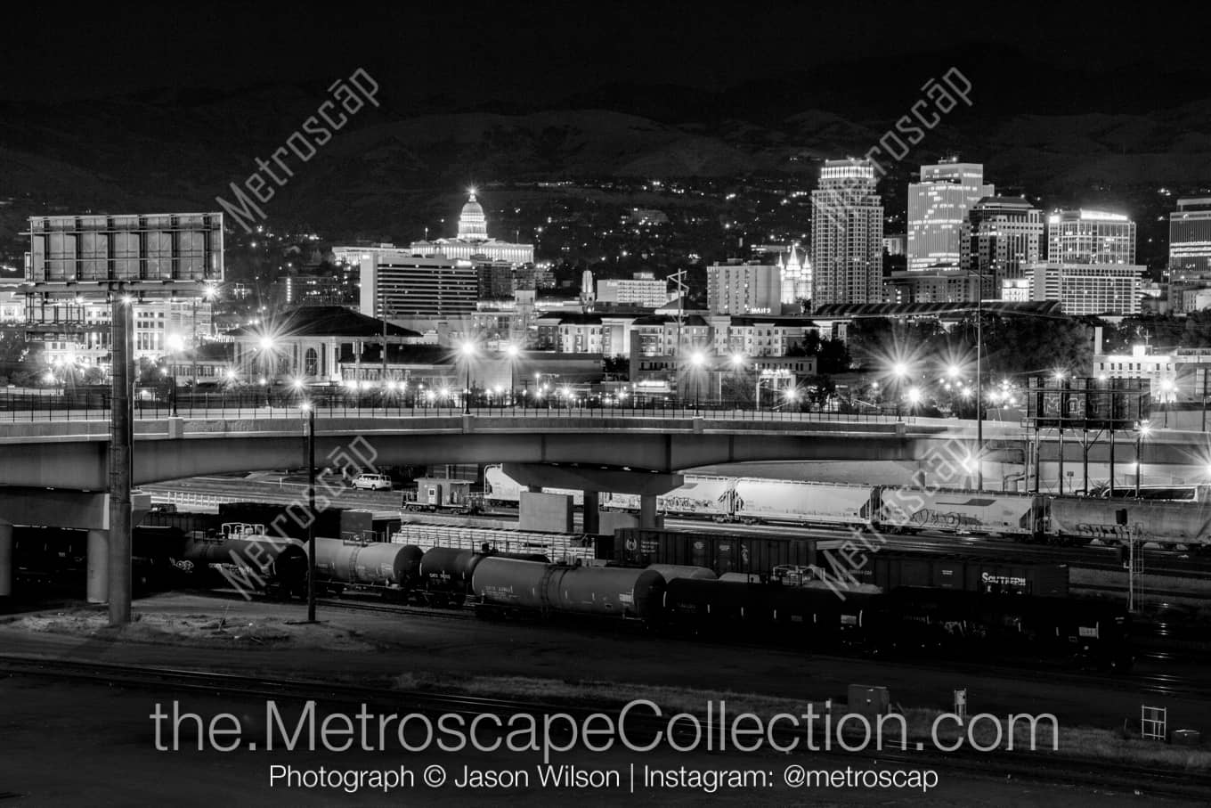 Salt Lake City Utah Picture at Night