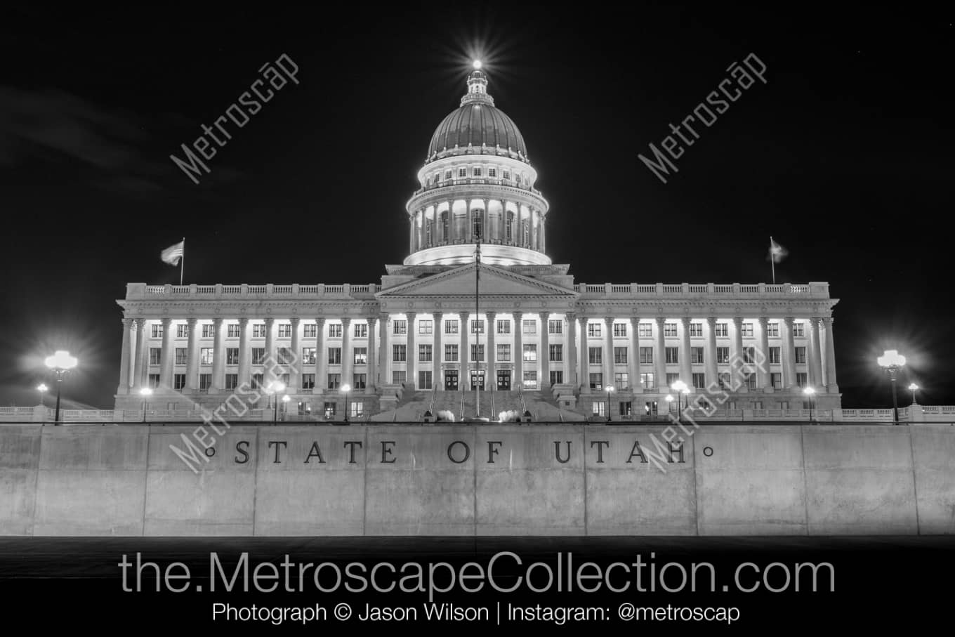 Salt Lake City Utah Picture at Night